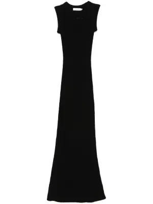 Платье макси в рубчик