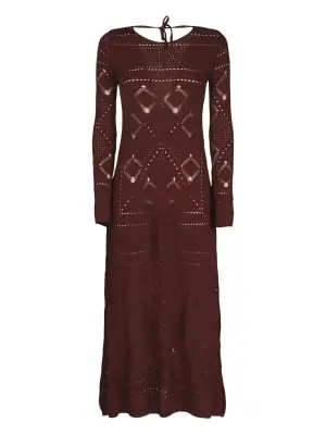 Платье макси в технике кроше