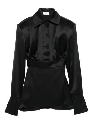 Платье мини с воротником-рубашкой