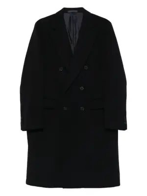 Двубортное шерстяное пальто