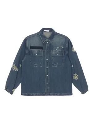 Джинсовая куртка с эффектом потертости