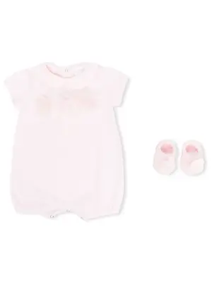 Комплект для новорожденного с цветочной аппликацией