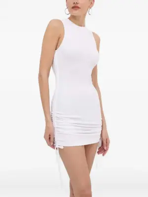 Платье мини в рубчик