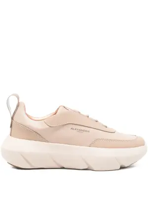 Кожаные кроссовки на платформе