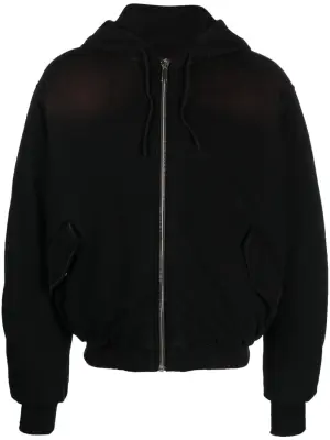Zip-up padded hooded jacket