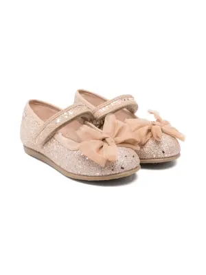 Балетки с бантом и блестками