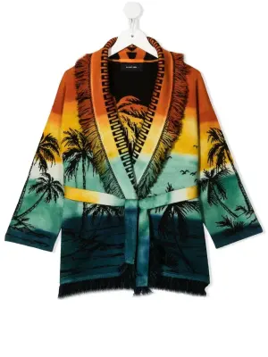 Кардиган с бахромой и принтом