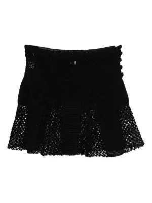 Мини-юбка крючком с цветочным узором