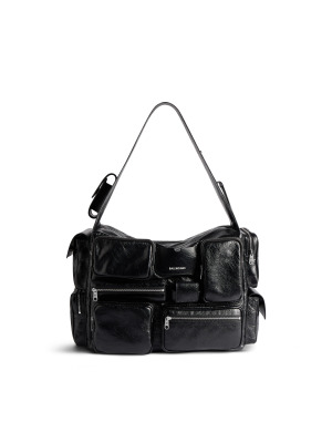 Большая наплечная сумка Superbusy в черном цвете