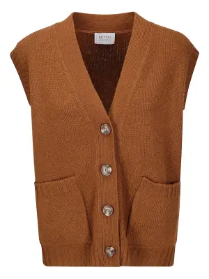 Жилет с накладными карманами и пуговицами