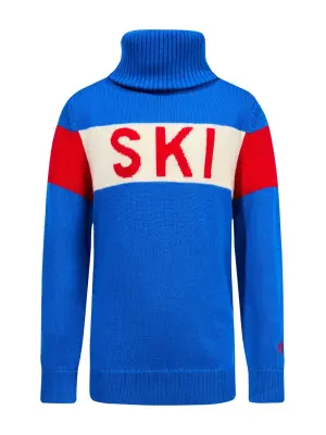 Свитер с высоким воротником и вышивкой