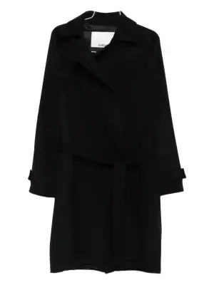 Двубортное пальто с поясом