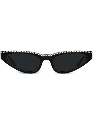 Солнцезащитные очки в оправе 'кошачий глаз' с кристаллами