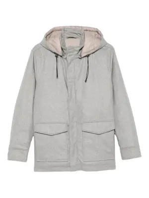 Пуховик с капюшоном и кулиской