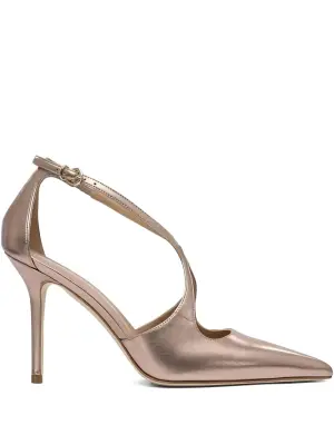 Туфли с ремешком на щиколотке и заостренным носком