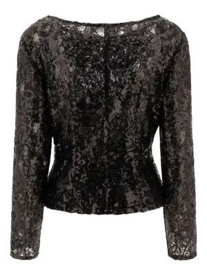 Кружевной топ с пайетками