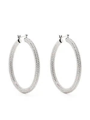 большие серьги-кольца с кристаллами