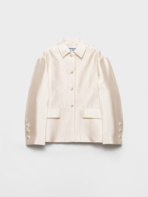 Однобортный пиджак из шелка и шерсти