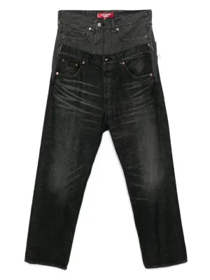 Джинсы в технике пэчворк