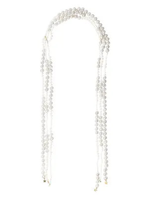 Колье Lucky из желтого золота с сапфирами и жемчугом