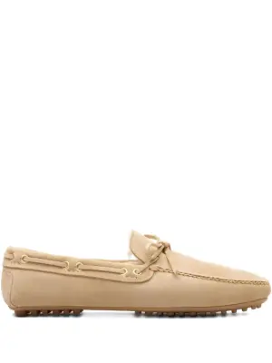 Лоферы из замши с бантом