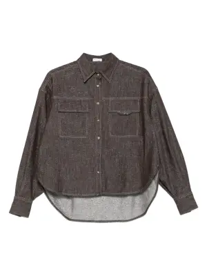 Джинсовая рубашка с карманами