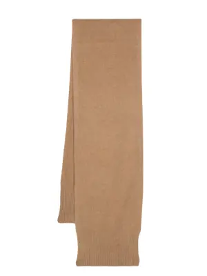 Ribbed-edge virgin wool scarf