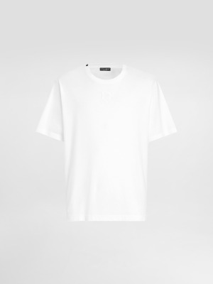 Хлопковая футболка с вышитым логотипом