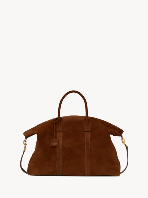 Большая боулинг-сумка из замши