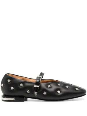 Туфли Мэри Джейн с квадратным носком и заклепками
