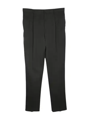 High-waisted tapered-leg wool trousers