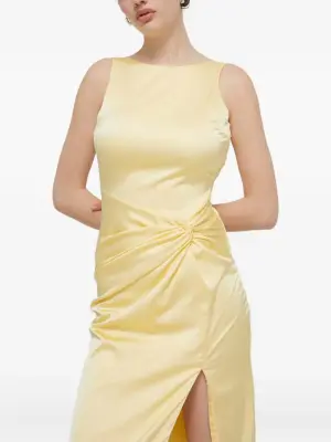 Макси-платье с разрезом и узлом