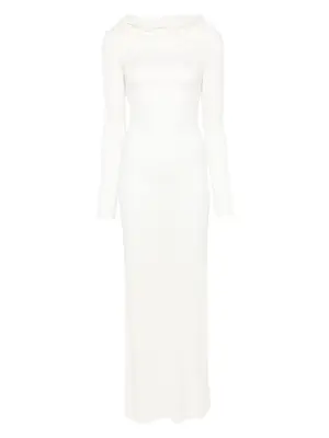 Платье макси тонкой вязки