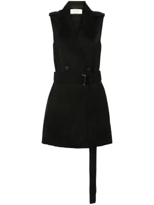 Двубортный жилет из смесового льна