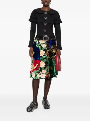 Юбка с графическим принтом и поясом