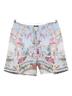 Шорты с кулиской и цветочным принтом