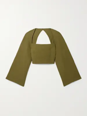 укороченный топ Julia с вырезами из смеси TENCEL™ Lyocell и льна, эксклюзивно для NET SUSTAIN