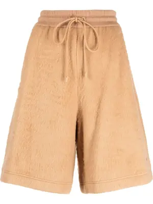 Шорты-бермуды с искусственным мехом и кулиской