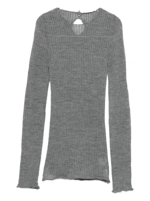 Вязаный топ с вырезами и ребристой текстурой