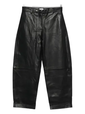 Кожаные брюки прямого кроя