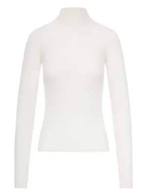 Свитер в рубчик с высоким воротником