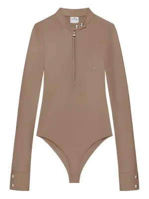 боди на молнии с длинными рукавами