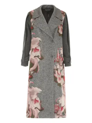 Пальто с цветочной вышивкой