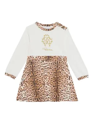 Платье с леопардовым принтом и логотипом