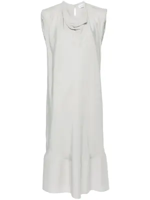 Платье миди с воротником-хомутом