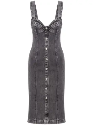 Джинсовое платье миди