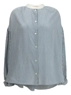 Полосатая рубашка с объемными рукавами
