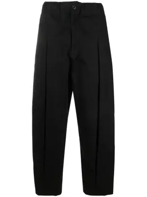 Box-pleat wide-leg trousers