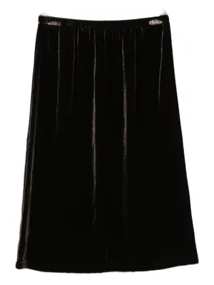 Бархатная юбка миди на эластичном поясе