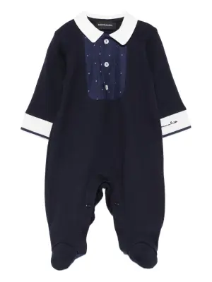 Комбинезон с воротником и складками